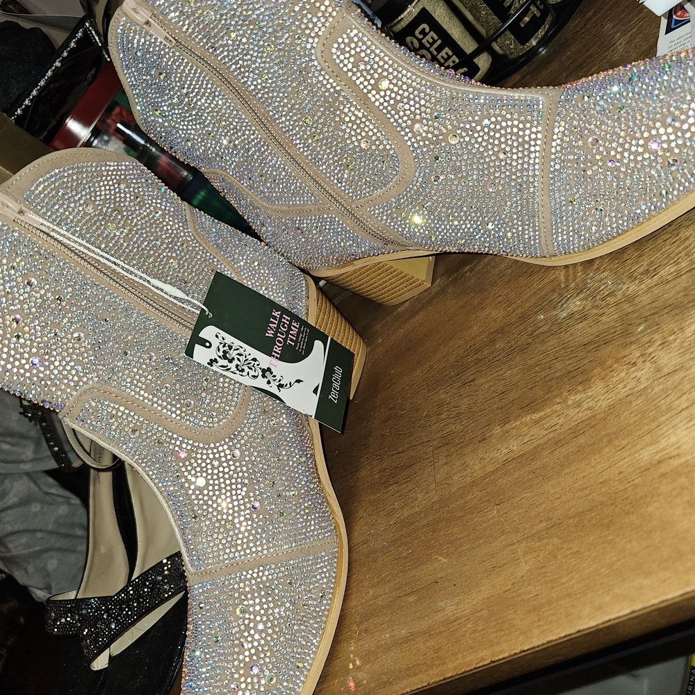 Cape Robbin Sparkling Crystal Heeled Boots